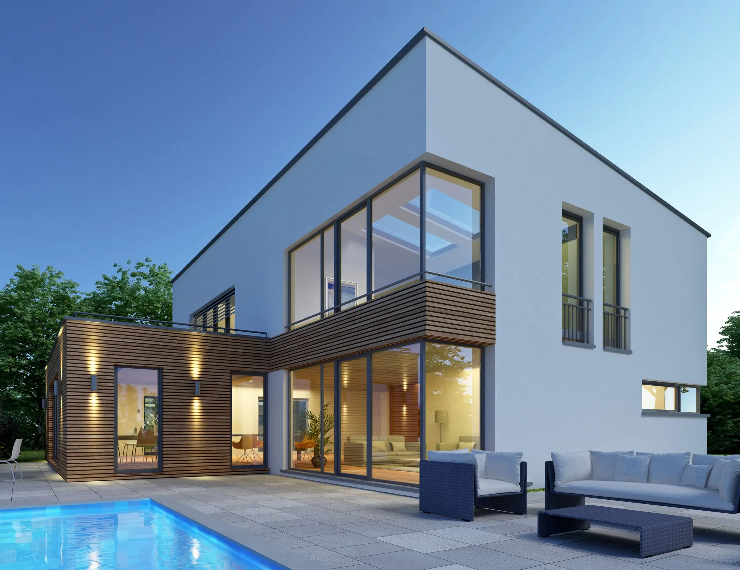 Neubau mit Pool - Online Marketing für Immobilienmakler, Bauunternehmer und Handwerker