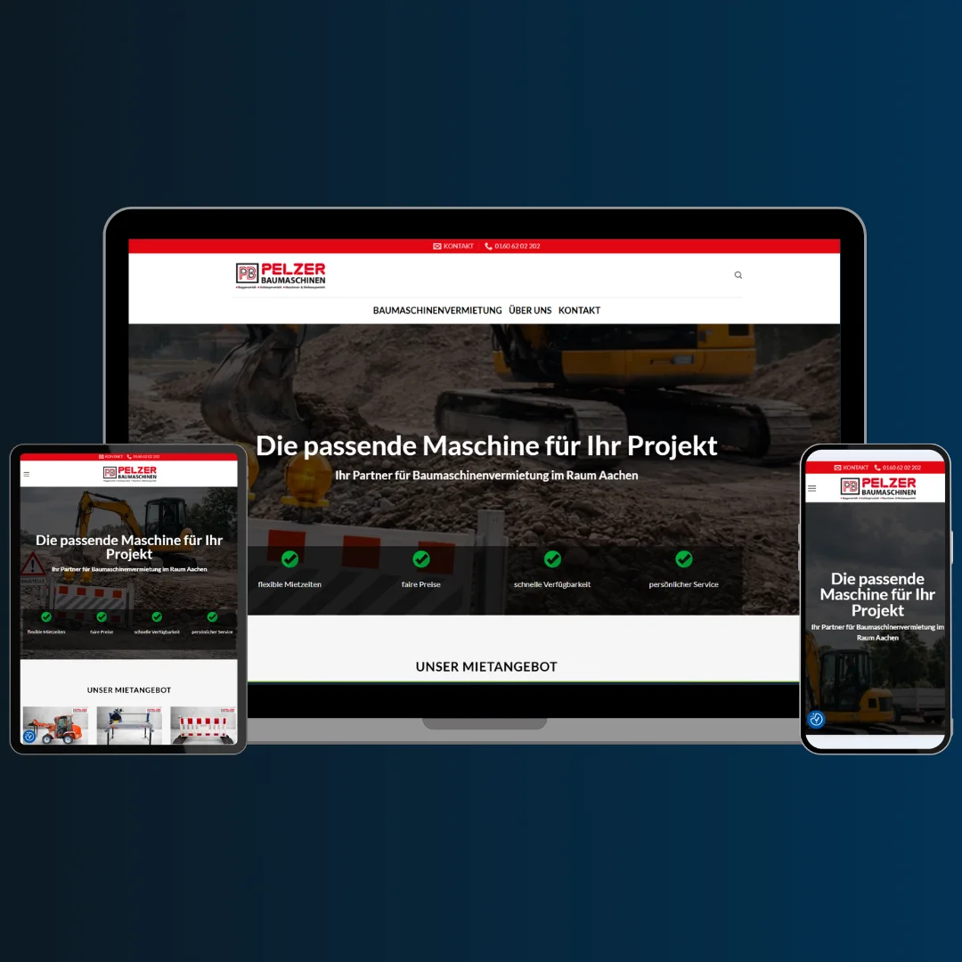 Webdesign Baumaschinen Vermietung Pelzer